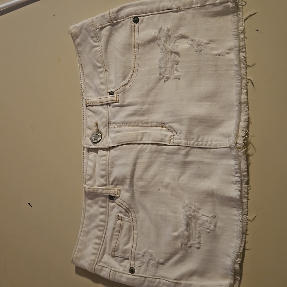 AE White Jean Skirt